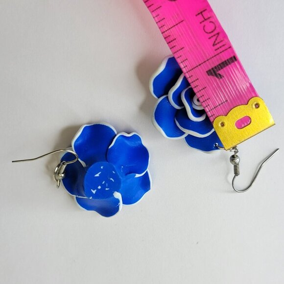 Blue Flower Earrings - Picture 4 of 4